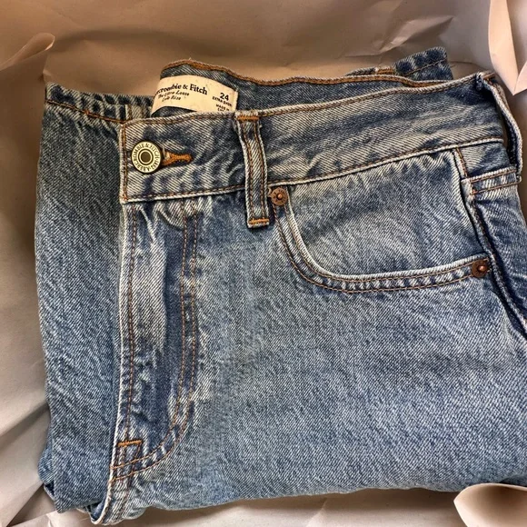 Abercrombie & Fitch Denim The Ultra Low Rise Wide Leg Blue Jeans - Picture 8 of 8